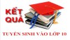 Kết quả tuyển sinh lớp 10 năm học 2019-2020