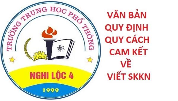 CÁC QUY ĐỊNH VỀ VIẾT SKKN