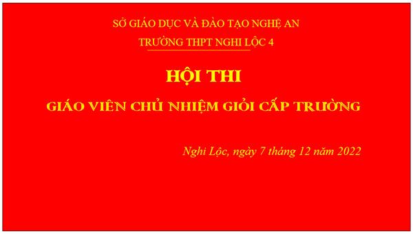 Hội thi Giáo viên Chủ nhiệm giỏi cấp trường năm học 2022-2023