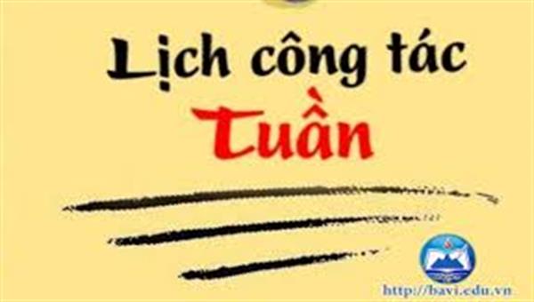 Lịch công tác tuần 18 năm học 2019-2020