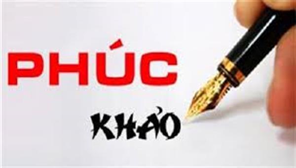 Phúc khảo điểm thi tuyển sinh lớp 10 _ Năm học: 2019-2020
